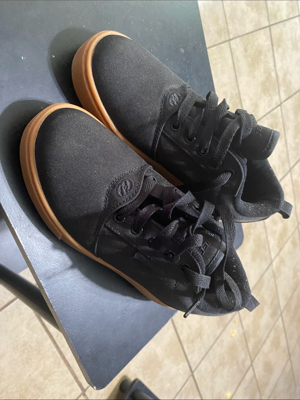 Heelys Black Canvas Sneakers with Gum Outsole